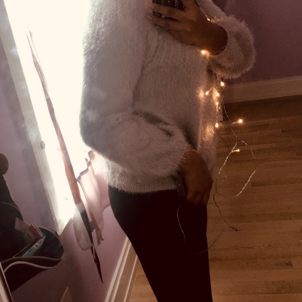 Grey Fuzzy Sweater - Picture 2 of 2